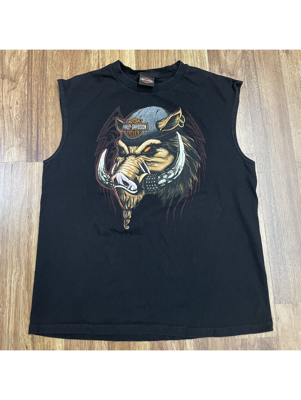 Harley Davidson sleeveless hog T-shirt Tank San Juan Puerto Rico L Broken-in